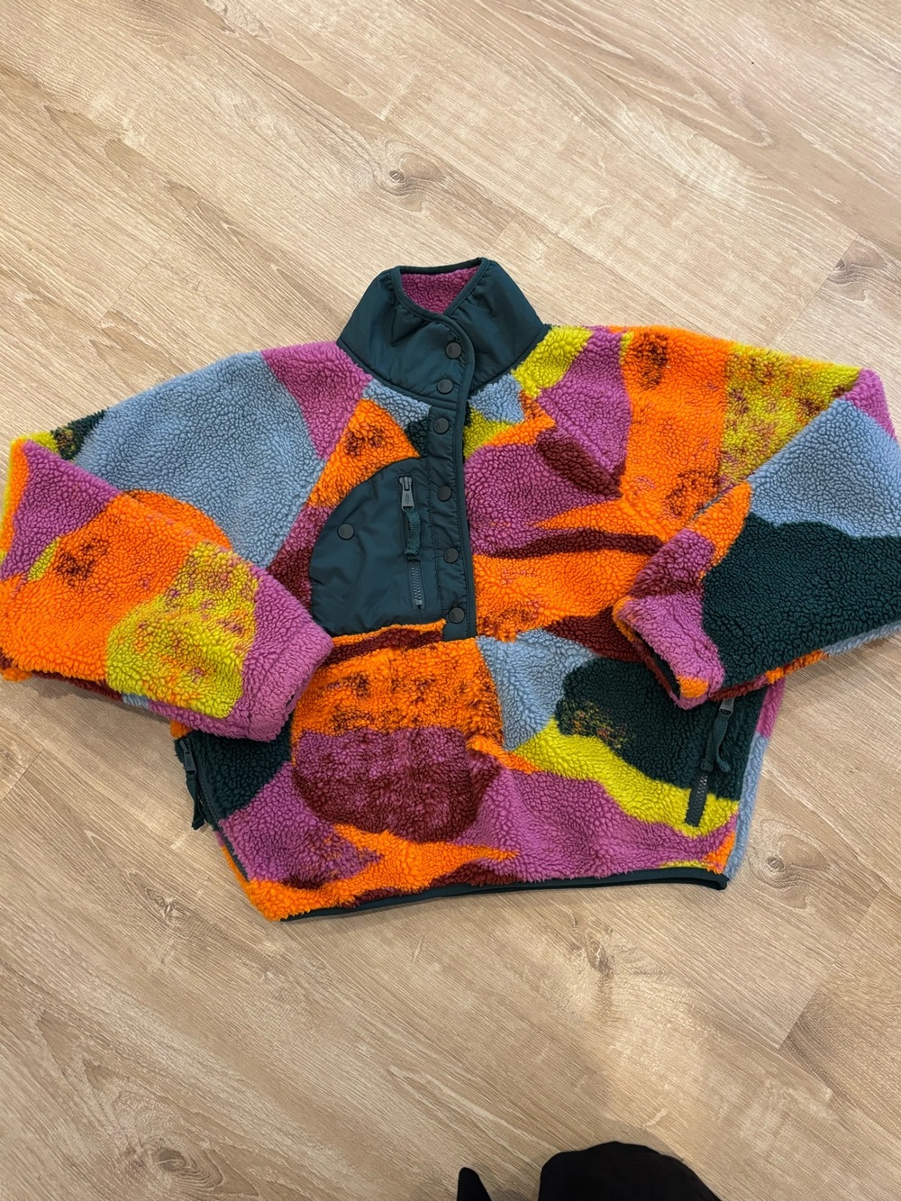 Free People Multicolor Sherpa Jacket - Cozy Fleece Pullover